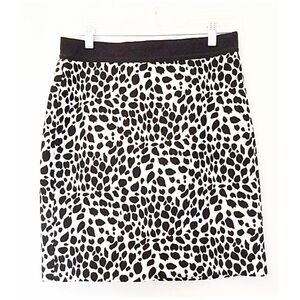 ANN TAYLOR Sz 6 Stretch White Black Pencil Skirt